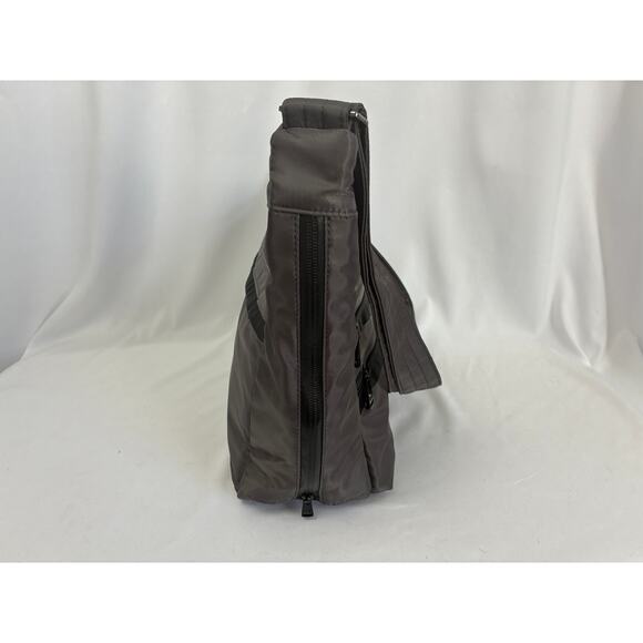 Lug Trooper Nylon Crossbody Gray Purse Travel Bag Water Bottle Pockets Work - Picture 5 of 15